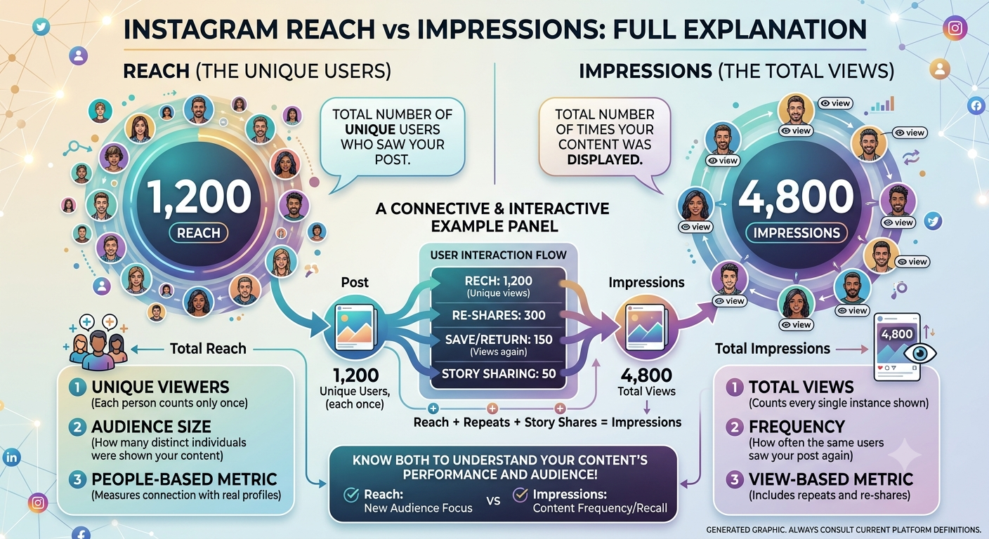 What Is Instagram Reach vs Impressions? Full Explanation