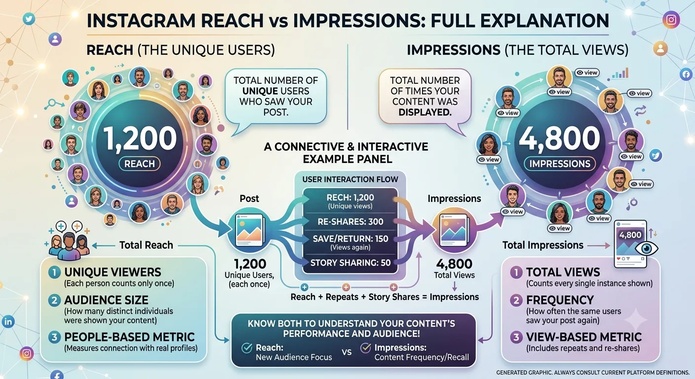 What Is Instagram Reach vs Impressions? Full Explanation