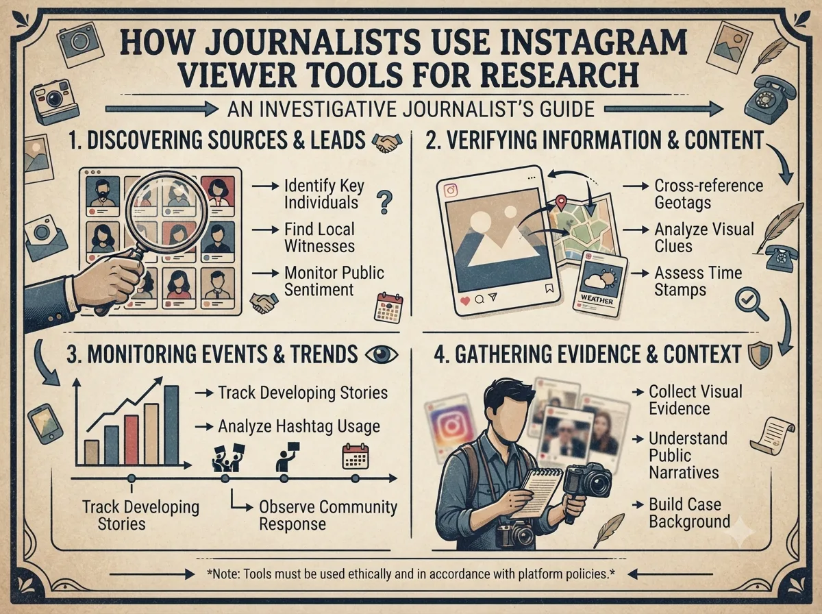 How Journalists Use Instagram Viewer Tools for Research