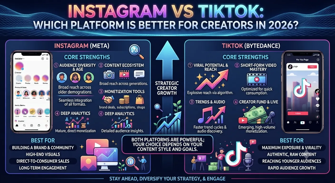 Instagram vs TikTok: Which Platform Is Better for Creators in 2026?